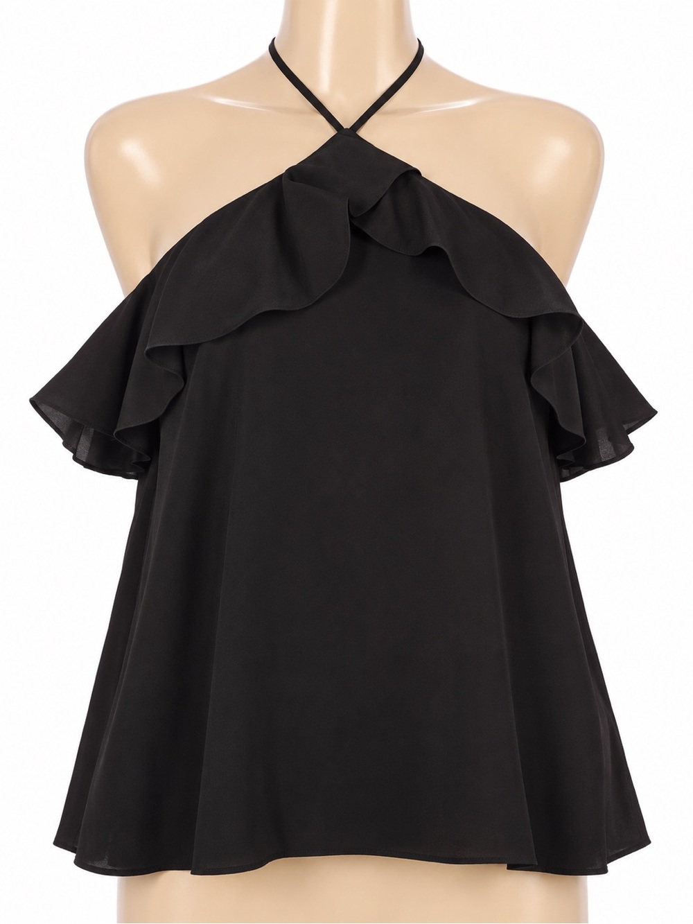 Torrid Ruffle Halter Cold Shoulder Blouse Coquette Romantic Boho Festival 0X